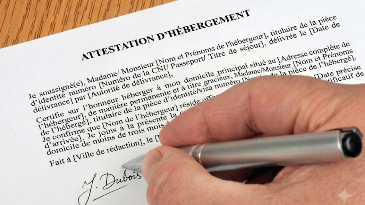 Attestation d’hébergement